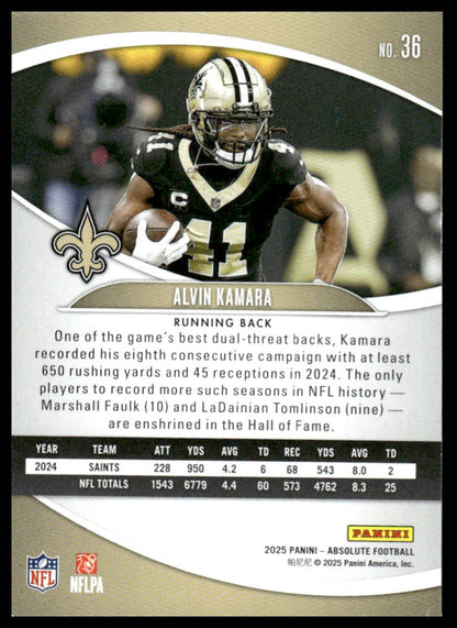 2025 Panini Absolute #36 Alvin Kamara Retail