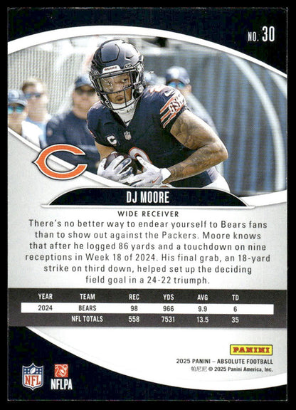 2025 Panini Absolute #30 DJ Moore Red