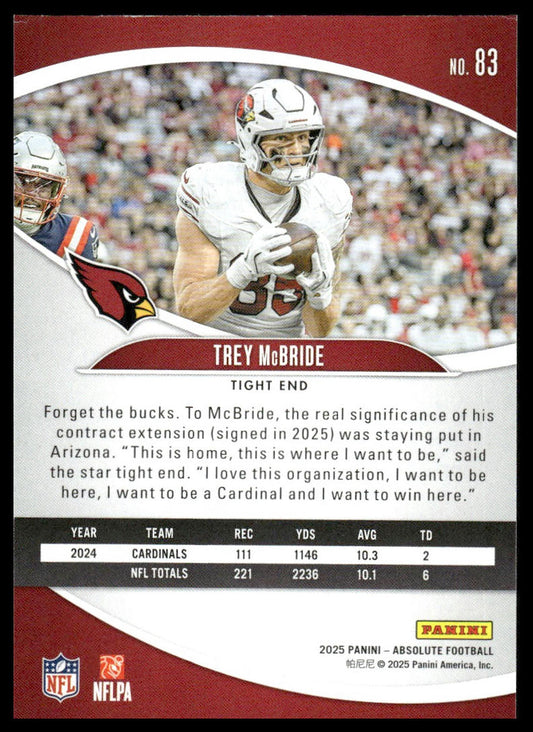 2025 Panini Absolute #83 Trey McBride Red
