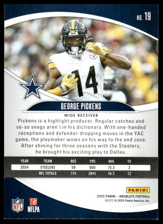 2025 Panini Absolute #19 George Pickens Retail