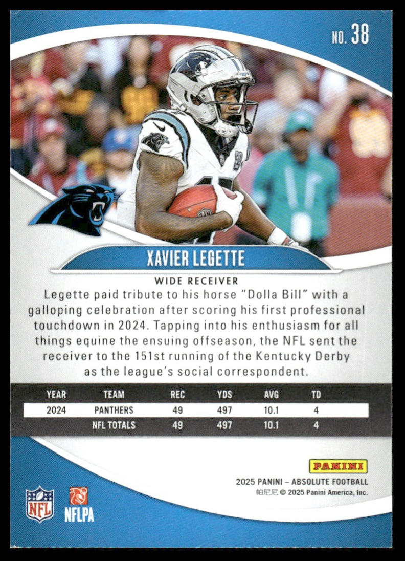2025 Panini Absolute #38 Xavier Legette Green
