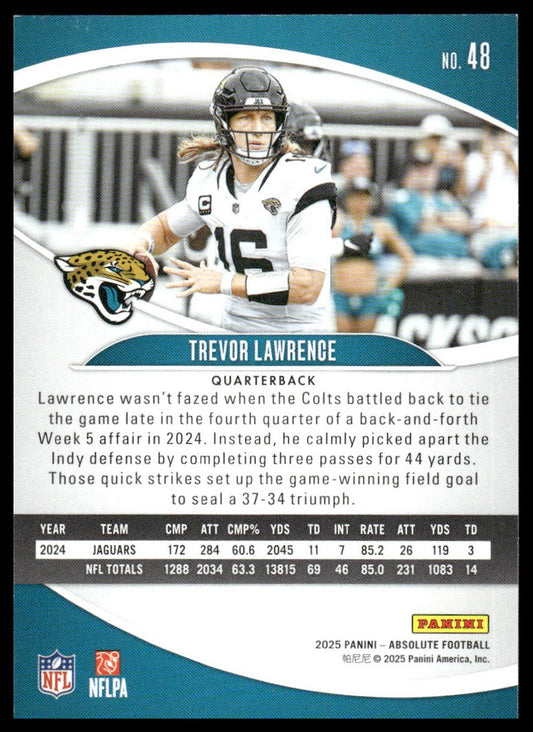 2025 Panini Absolute #48 Trevor Lawrence Purple