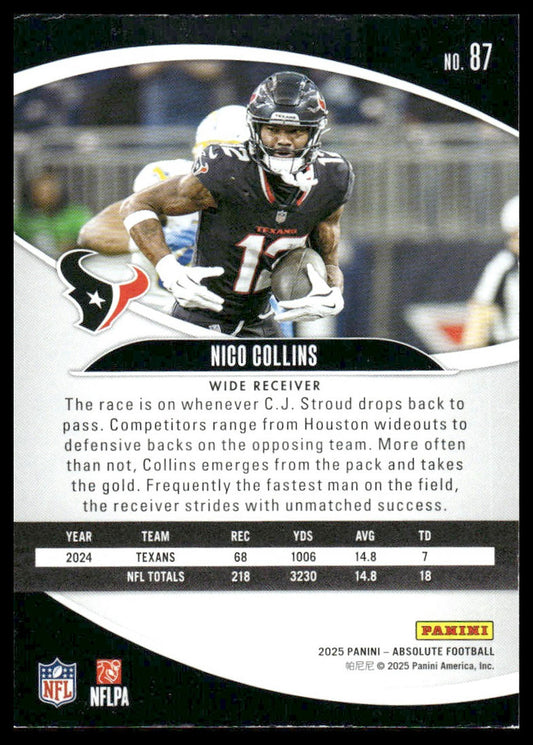 2025 Panini Absolute #87 Nico Collins Yellow