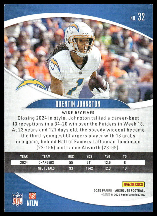 2025 Panini Absolute #32 Quentin Johnston Retail