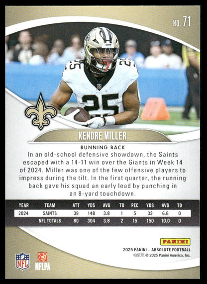 2025 Panini Absolute #71 Kendre Miller Retail