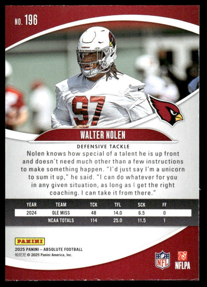 2025 Panini Absolute #196 Walter Nolen Green