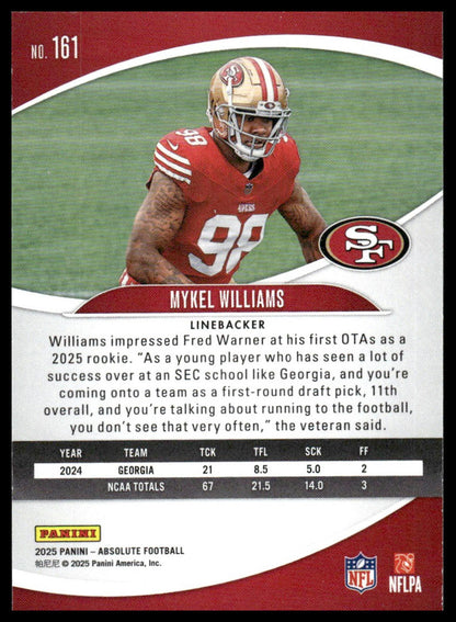 2025 Panini Absolute #161 Mykel Williams Retail