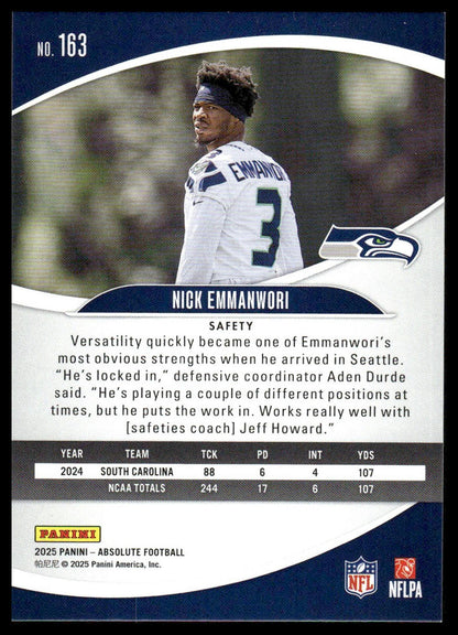 2025 Panini Absolute #163 Nick Emmanwori Yellow