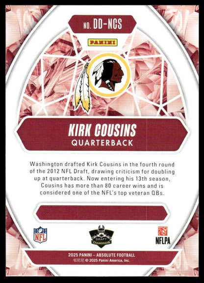2025 Panini Absolute #DD-NCS Kirk Cousins Draft Diamonds