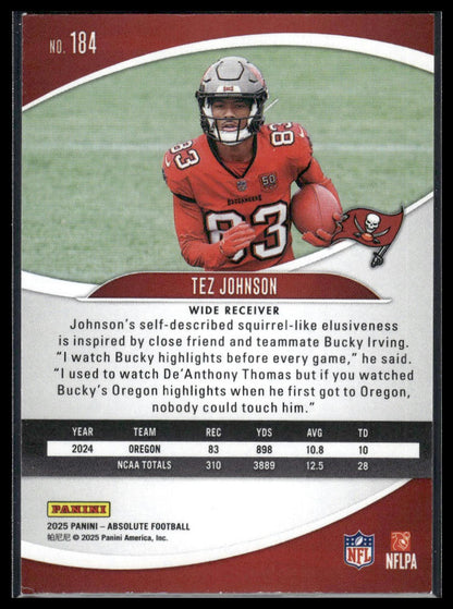 2025 Panini Absolute #184 Tez Johnson Retail