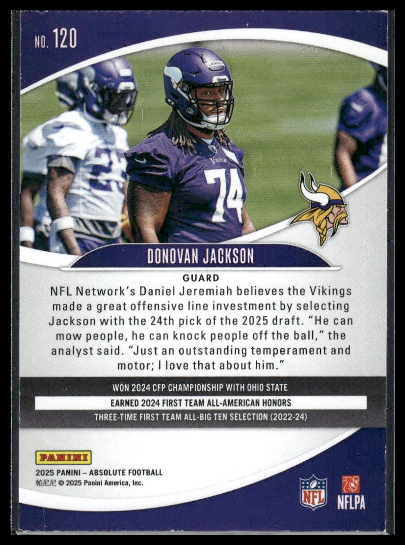 2025 Panini Absolute #120 Donovan Jackson Retail