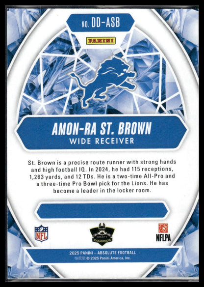 2025 Panini Absolute #DD-ASB Amon-Ra St. Brown Draft Diamonds