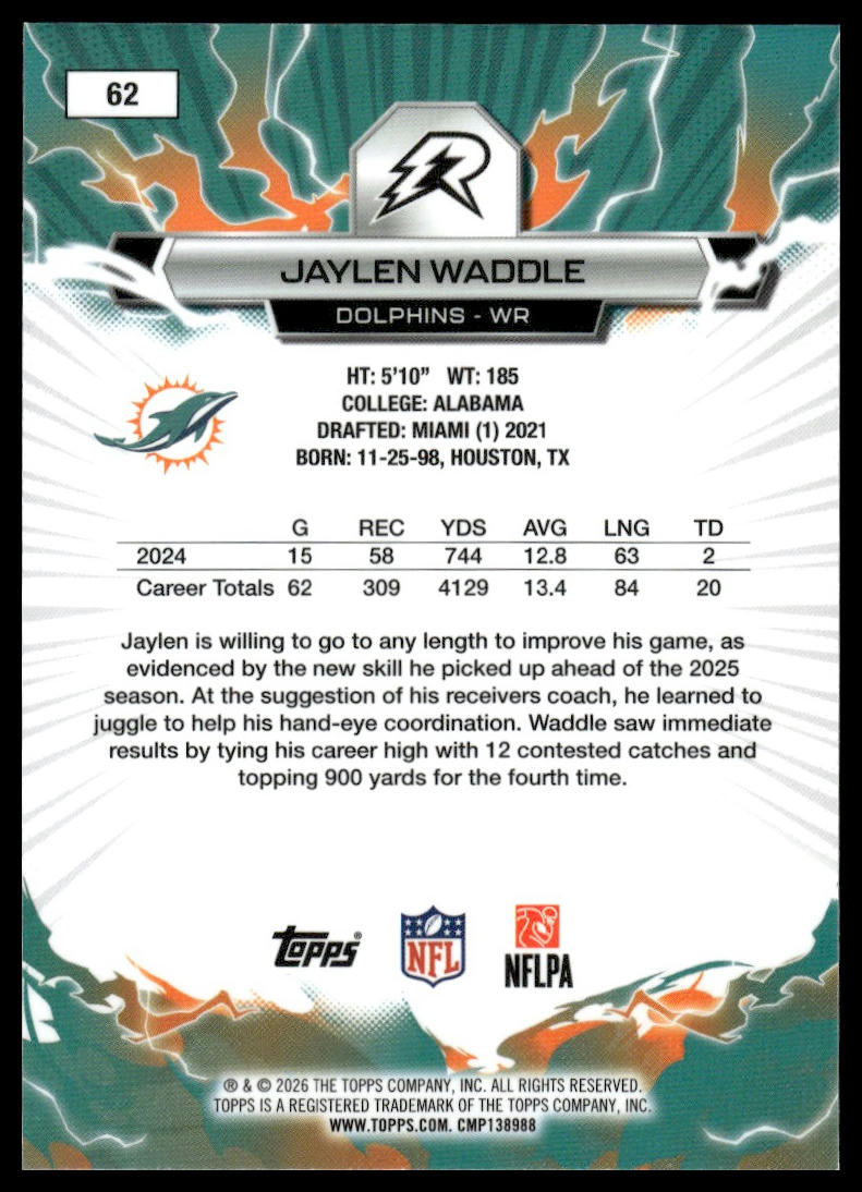 2025 Topps Resurgence #62 Jaylen Waddle