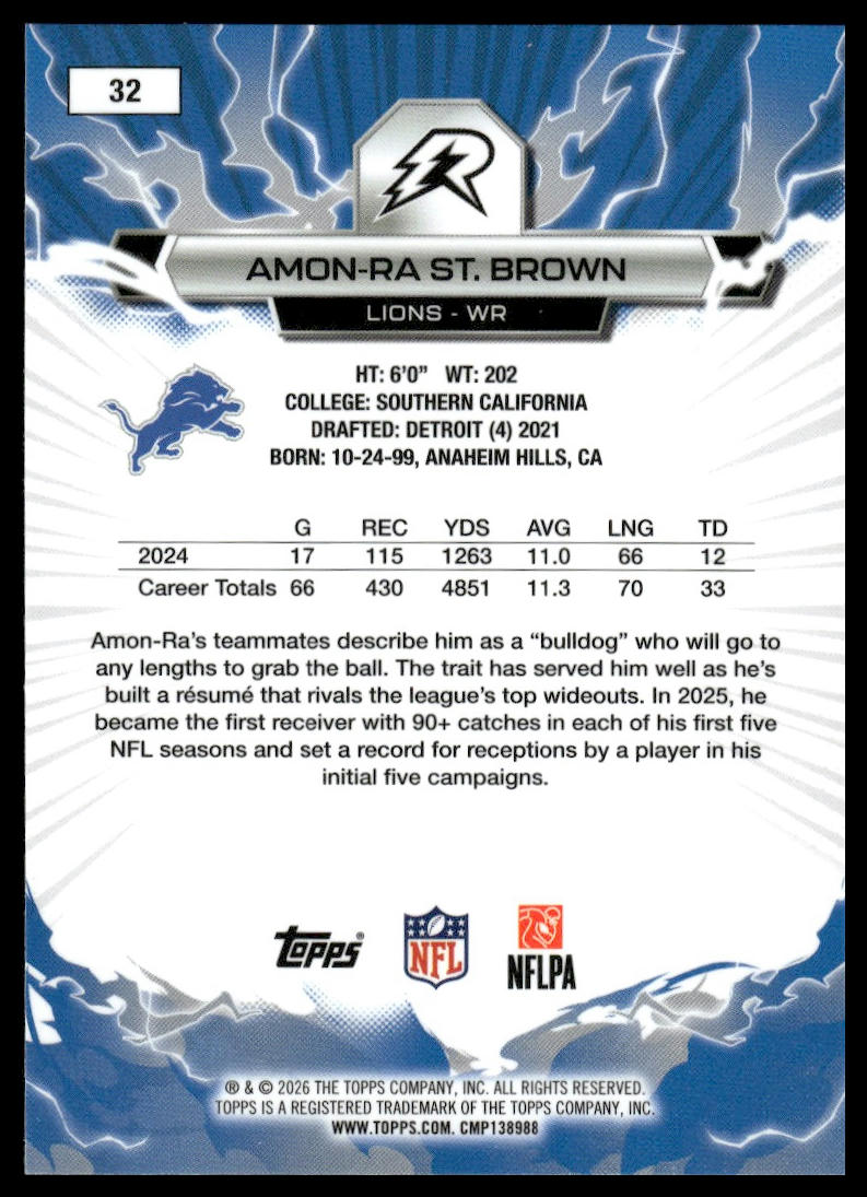 2025 Topps Resurgence #32 Amon-Ra St. Brown