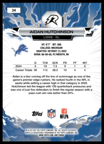 2025 Topps Resurgence #34 Aidan Hutchinson