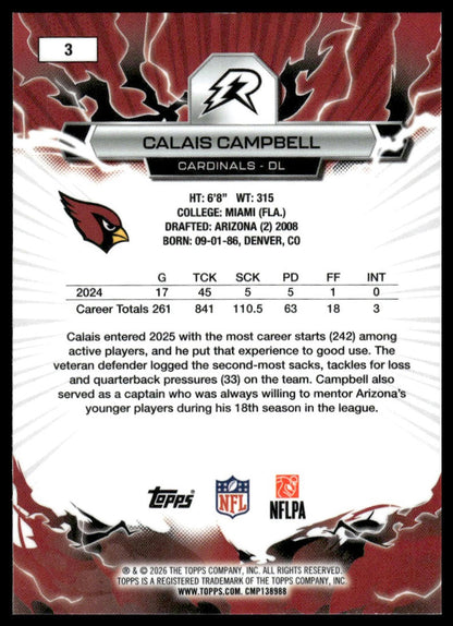 2025 Topps Resurgence #3 Calais Campbell