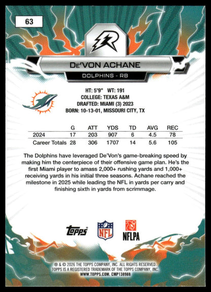 2025 Topps Resurgence #63 De’Von Achane