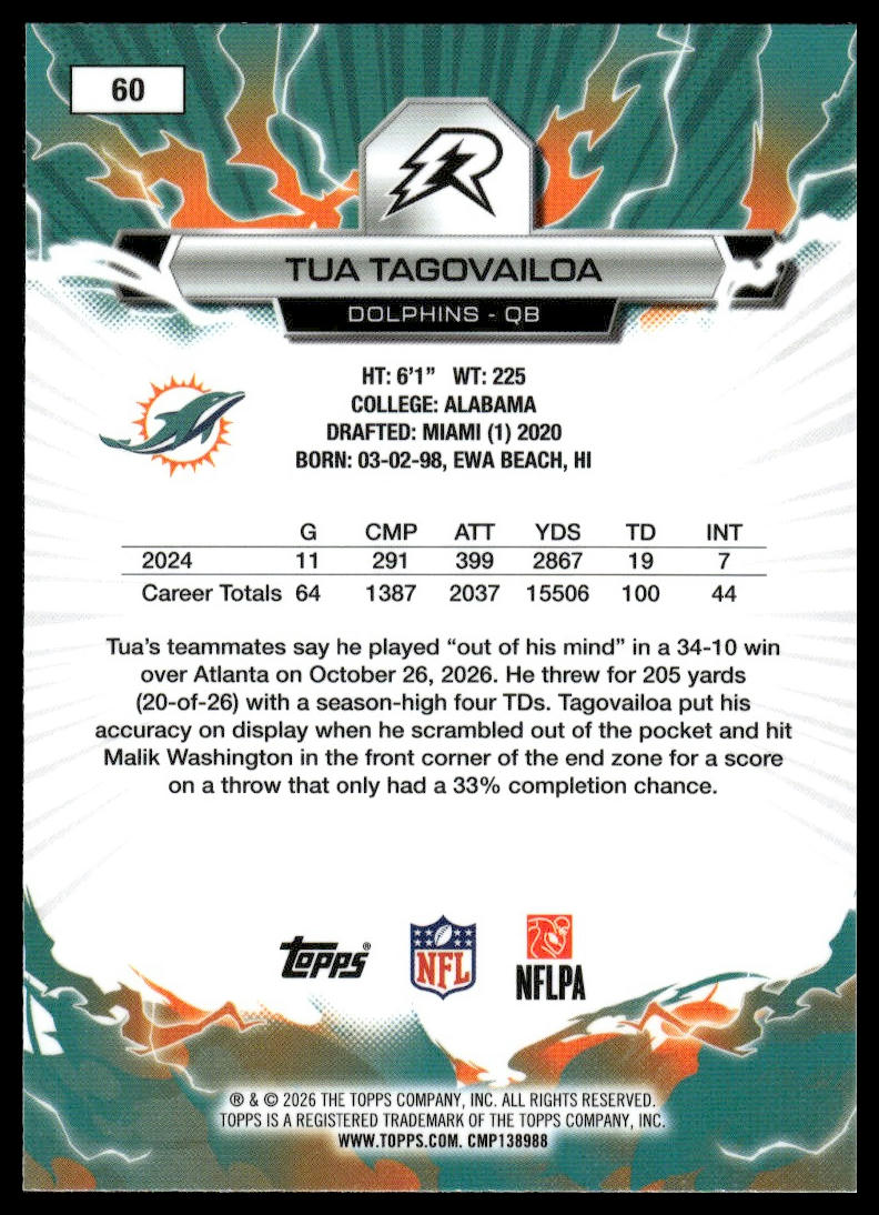 2025 Topps Resurgence #60 Tua Tagovailoa