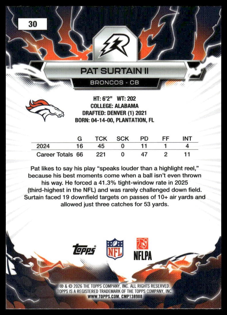 2025 Topps Resurgence #30 Pat Surtain II