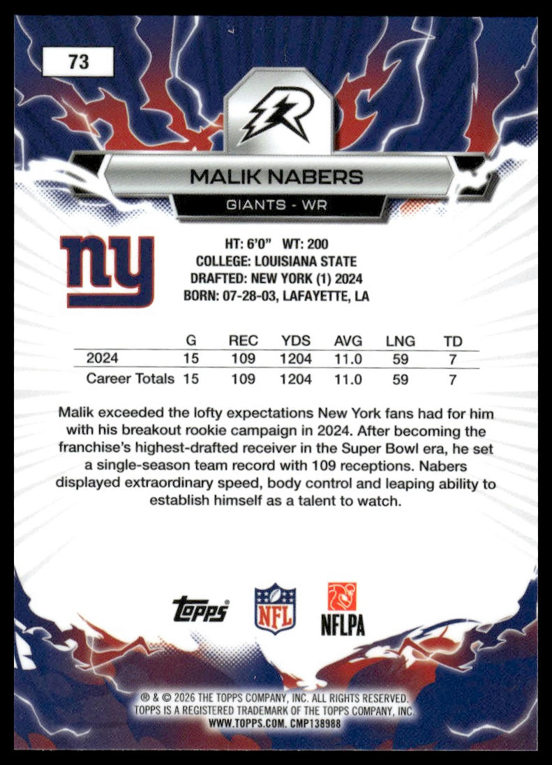 2025 Topps Resurgence #73 Malik Nabers