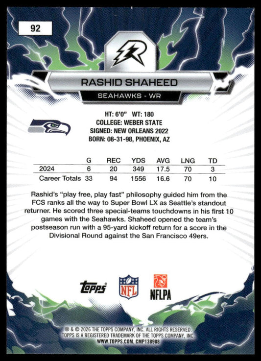 2025 Topps Resurgence #92 Rashid Shaheed