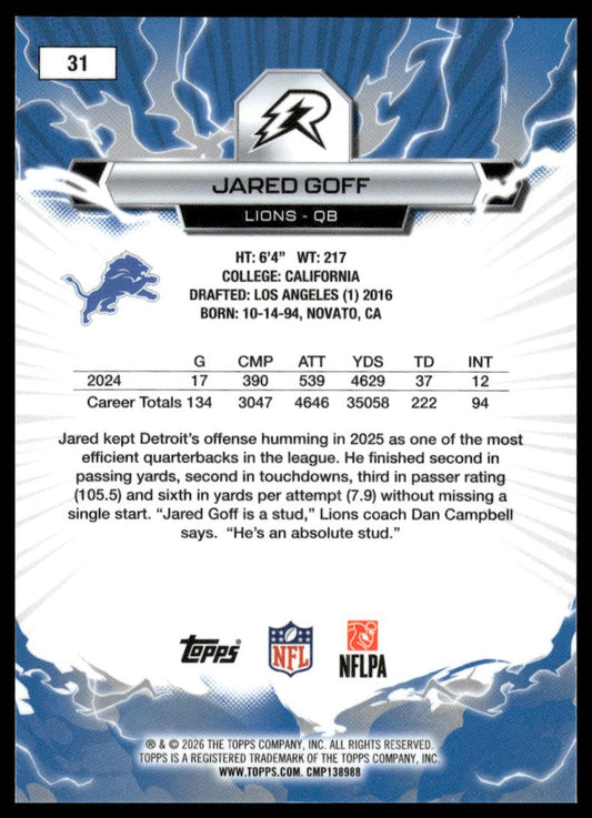 2025 Topps Resurgence #31 Jared Goff