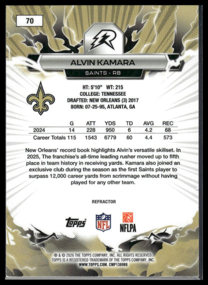 2025 Topps Resurgence #70 Alvin Kamara Refractor