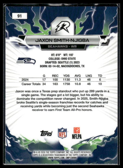 2025 Topps Resurgence #91 Jaxon Smith-Njigba