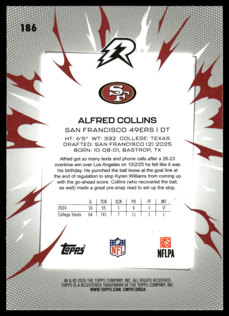 2025 Topps Resurgence #186 Alfred Collins
