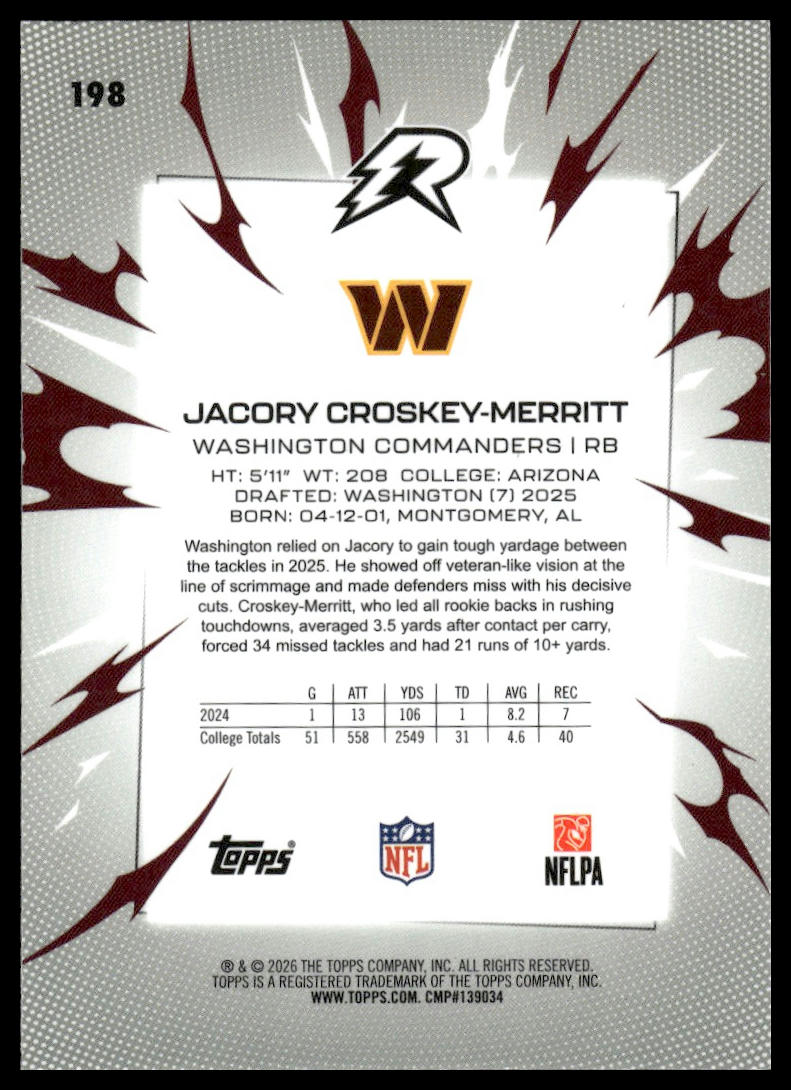 2025 Topps Resurgence #198 Jacory Croskey-Merritt