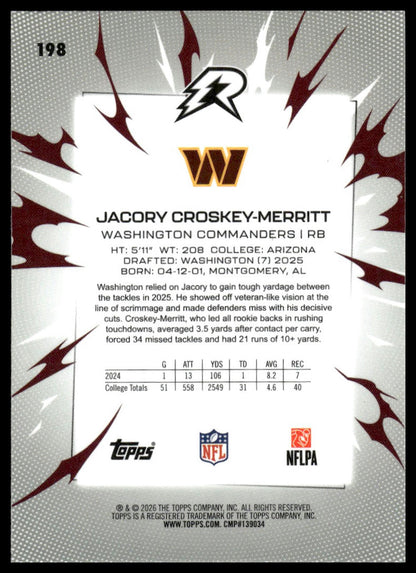 2025 Topps Resurgence #198 Jacory Croskey-Merritt