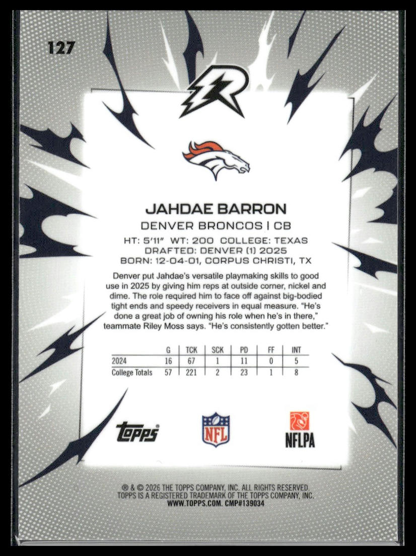 2025 Topps Resurgence #127 Jahdae Barron