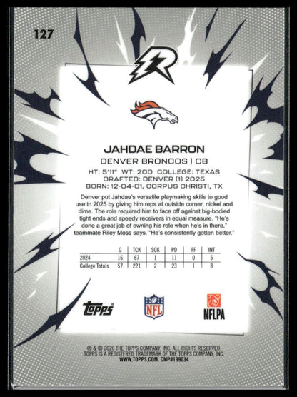 2025 Topps Resurgence #127 Jahdae Barron