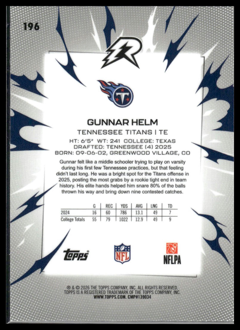 2025 Topps Resurgence #196 Gunnar Helm