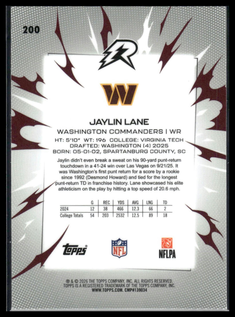 2025 Topps Resurgence #200 Jaylin Lane