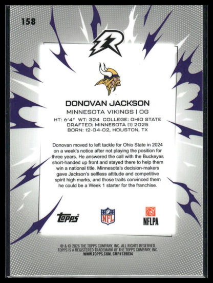2025 Topps Resurgence #158 Donovan Jackson Prism Refractor