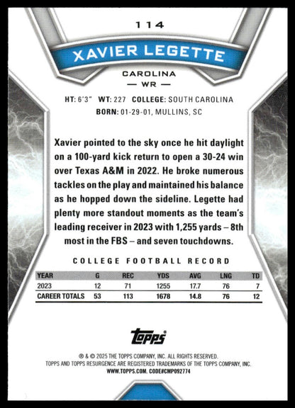 2024 Topps Resurgence #114 Xavier Legette Refractor