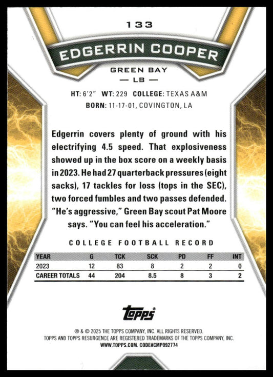 2024 Topps Resurgence #133 Edgerrin Cooper Refractor
