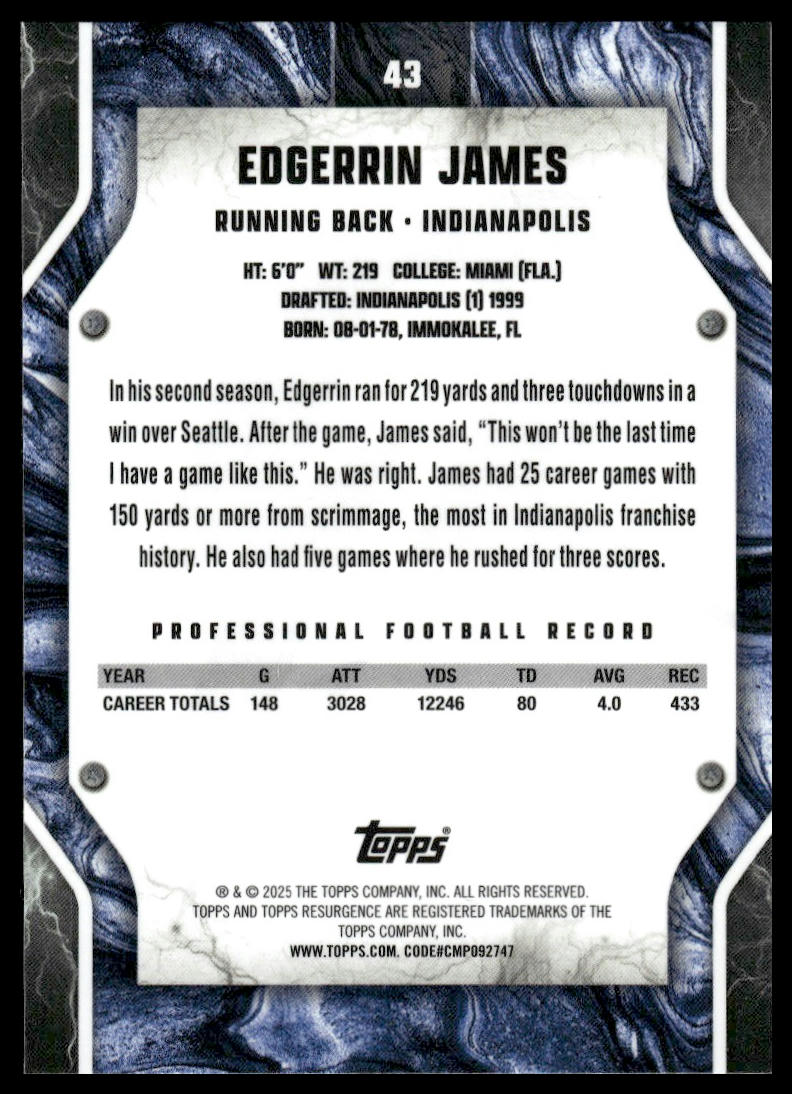 2024 Topps Resurgence #43 Edgerrin James