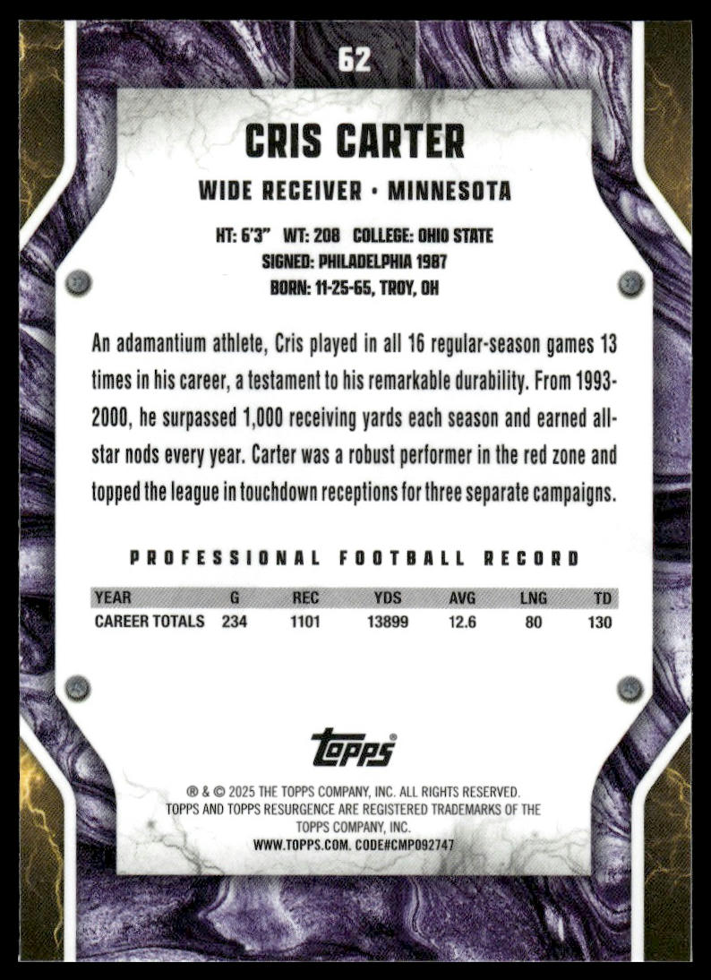 2024 Topps Resurgence #62 Cris Carter