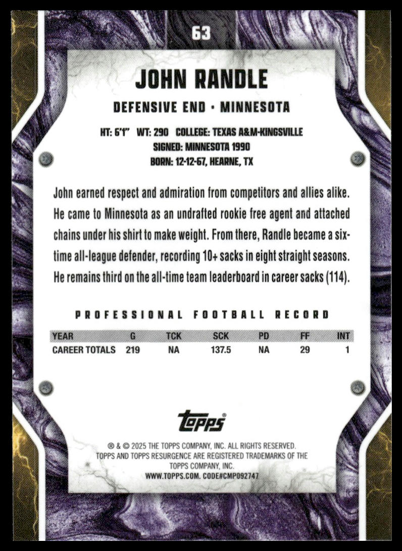 2024 Topps Resurgence #63 John Randle
