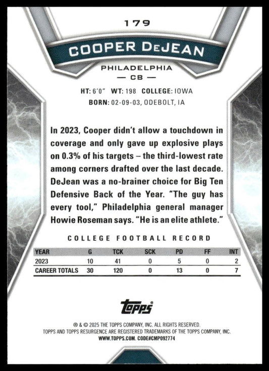 2024 Topps Resurgence #179 Cooper DeJean