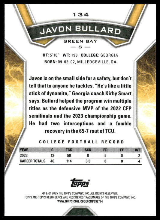 2024 Topps Resurgence #134 Javon Bullard Refractor