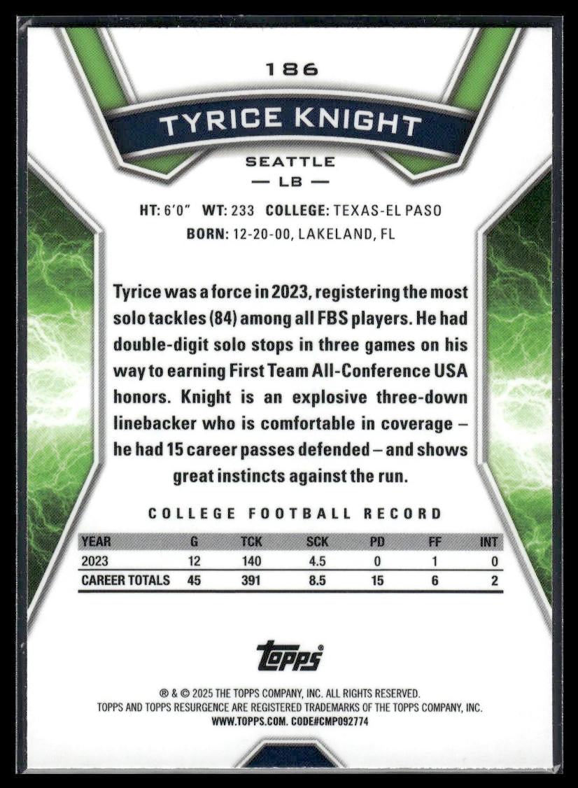 2024 Topps Resurgence #186 Tyrice Knight