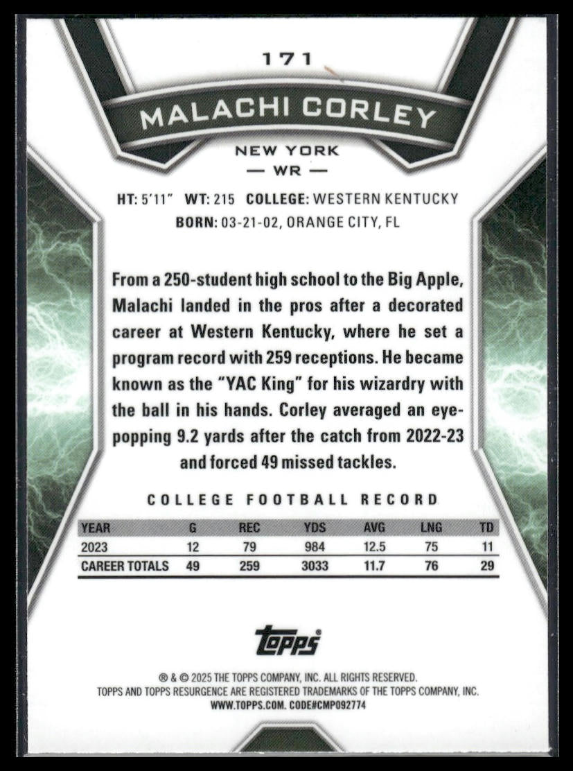 2024 Topps Resurgence #171 Malachi Corley Surge