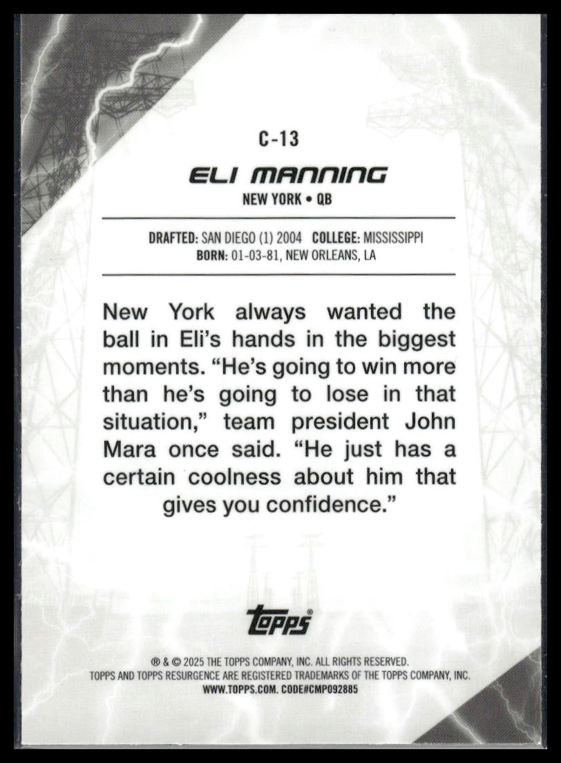 2024 Topps Resurgence #C-13 Eli Manning Conductors