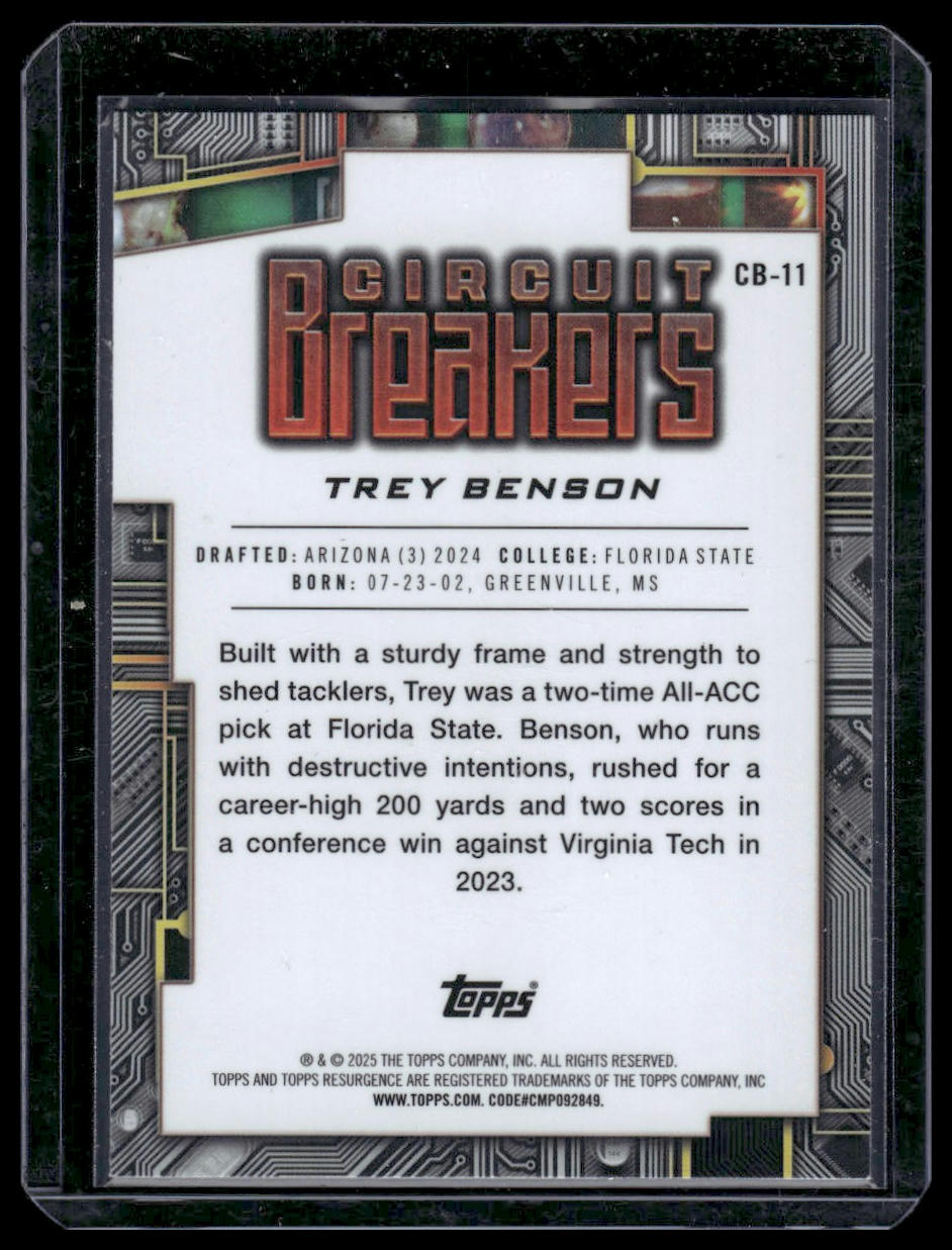 2024 Topps Resurgence #CB-11 Trey Benson Circuit Breakers
