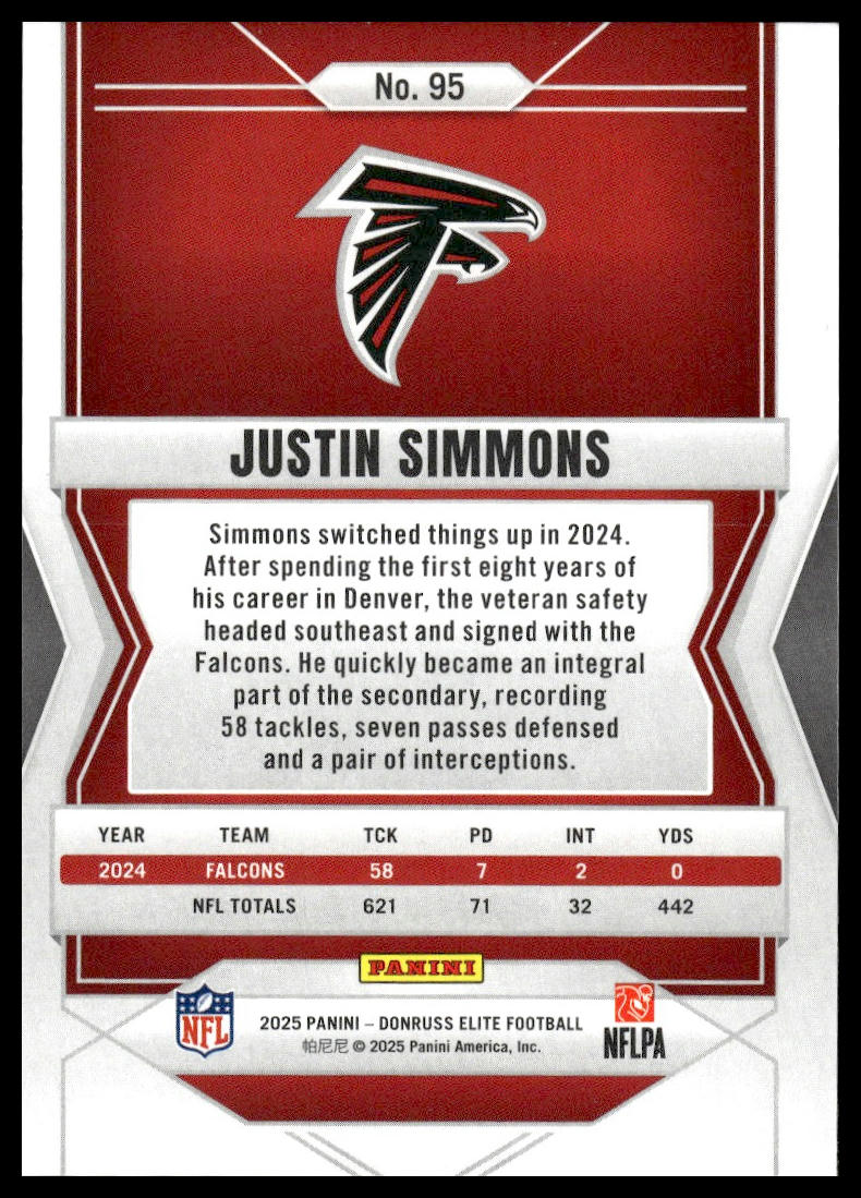 2025 Panini Donruss Elite Football #95 Justin Simmons