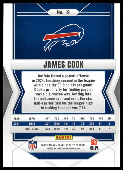 2025 Panini Donruss Elite Football #19 James Cook