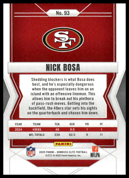 2025 Panini Donruss Elite Football #93 Nick Bosa